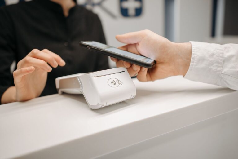 Person using smartphone for mobile payment